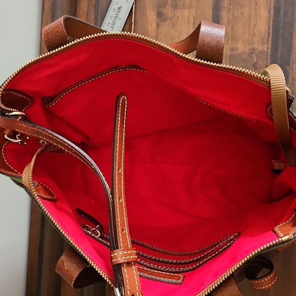 Dooney & Bourke Green Suede Crossbody/satchel Bag with Brown Accents - Picture 5 of 15